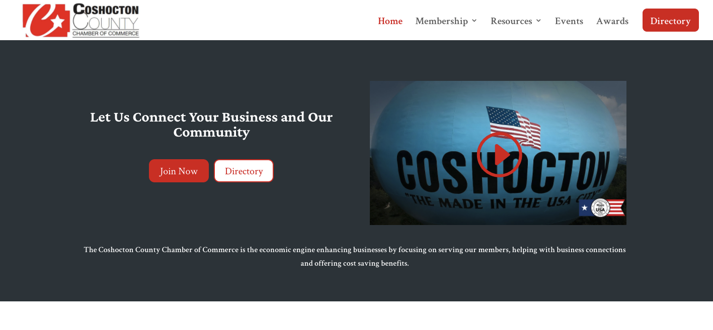 coshocton county chamber of commerce website is live
