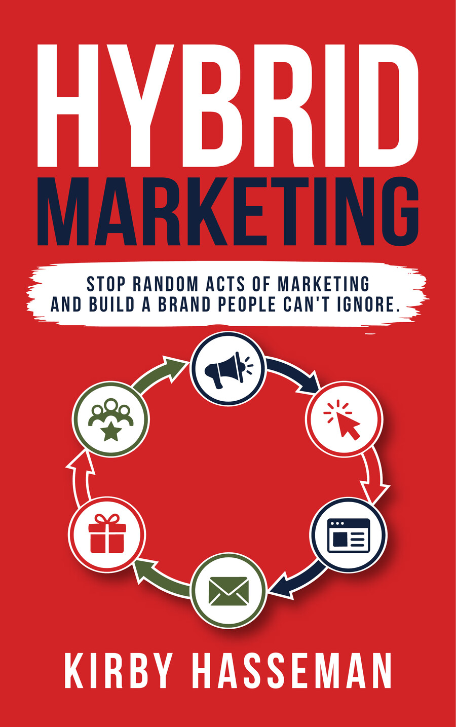 HYBRID Marketing book cover by Kirby Hasseman